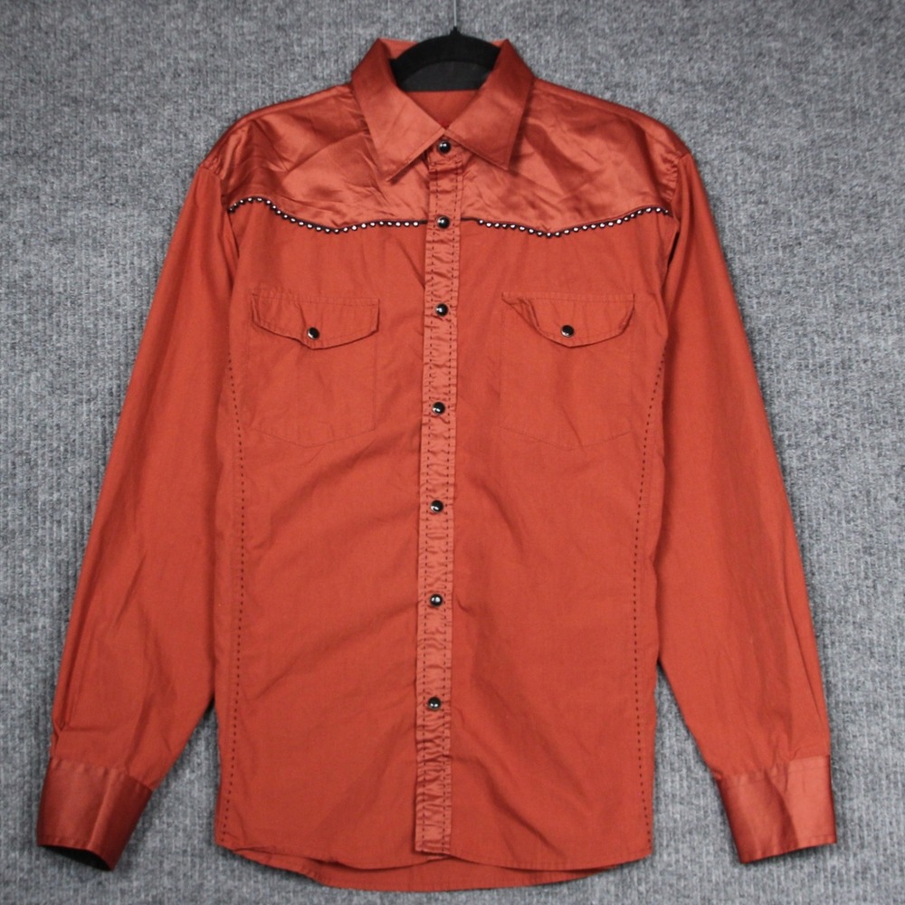 Patron CITO Red Label USA Mens Western Shirt Copper Brown Size M‎